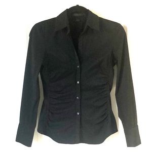 Express - black shirt with ruching on the sides.